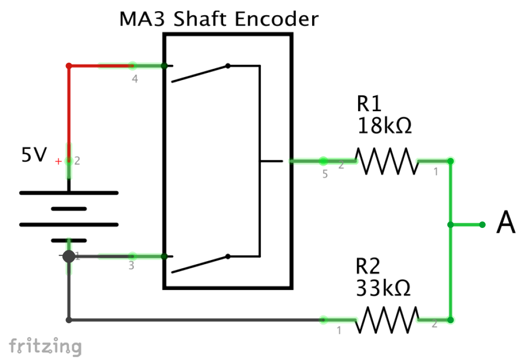 5V to encoder to 3.3V Schematic